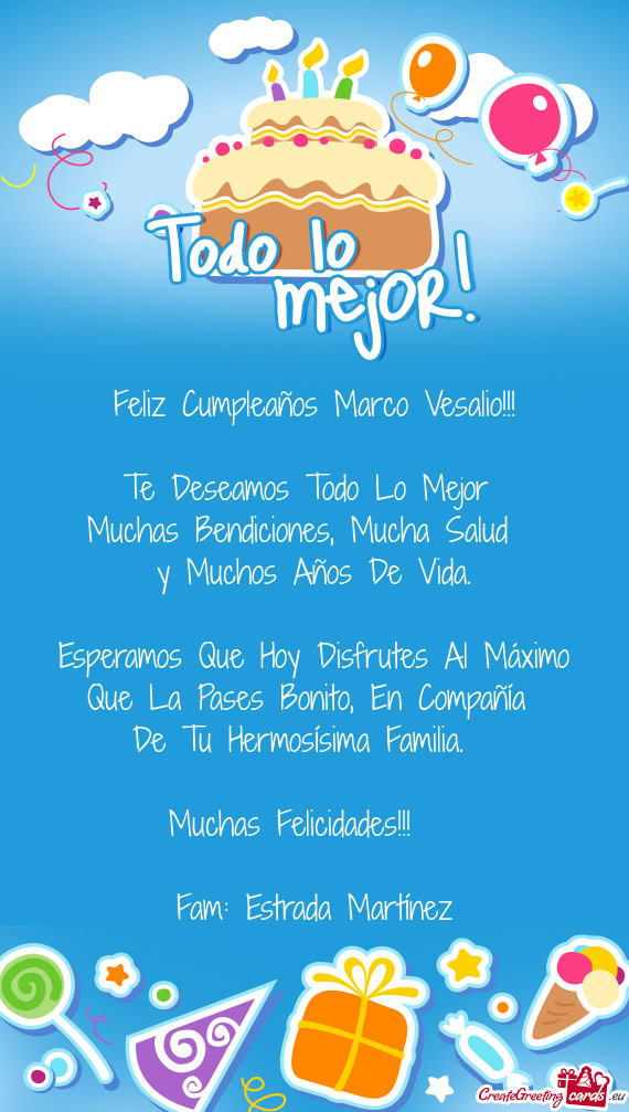 Feliz Cumpleaños Marco Vesalio
