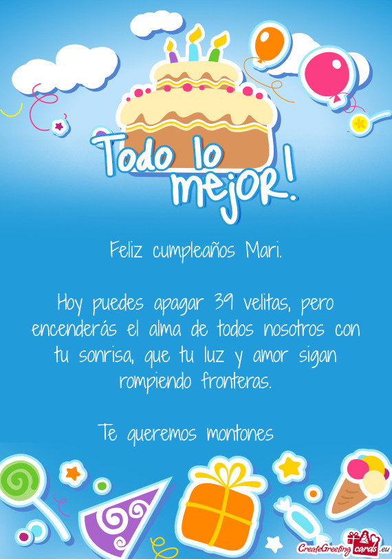 Feliz cumpleaños Mari