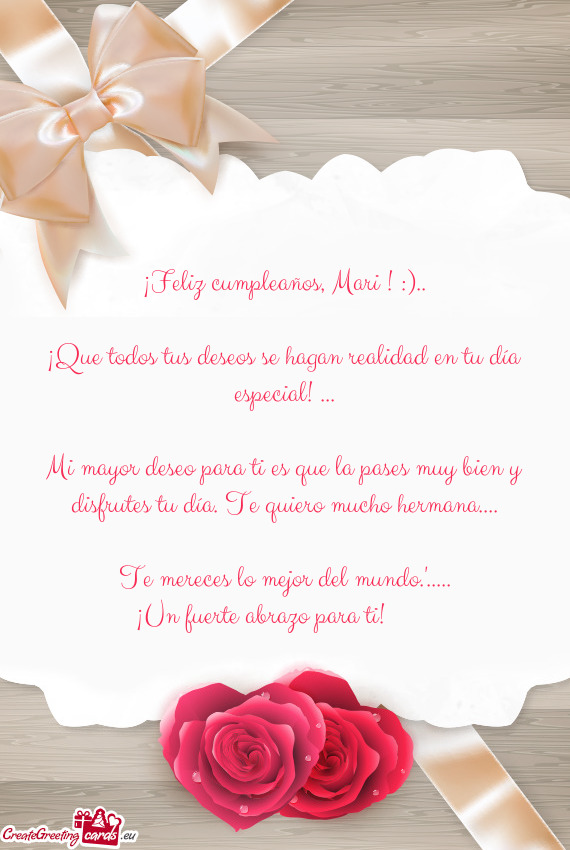 ¡Feliz cumpleaños, Mari ! :)