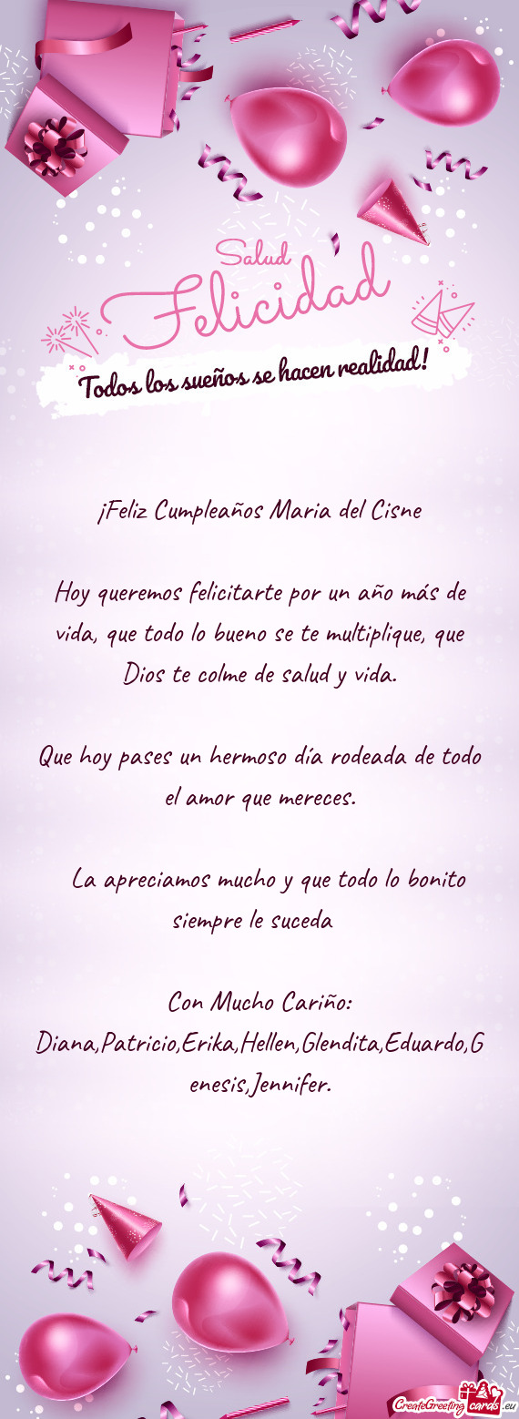 ¡Feliz Cumpleaños Maria del Cisne