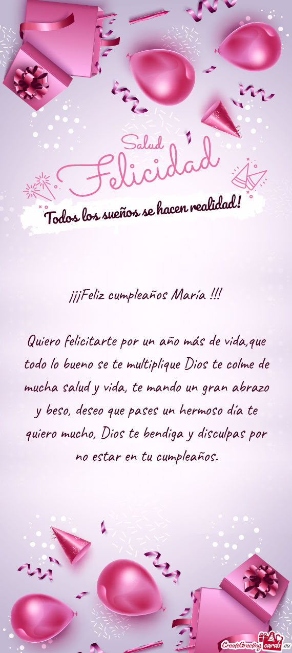 ¡¡¡Feliz cumpleaños María