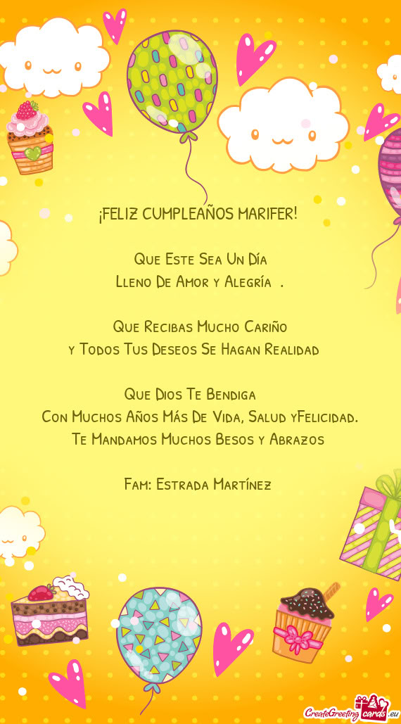 ¡FELIZ CUMPLEAÑOS MARIFER!🥳