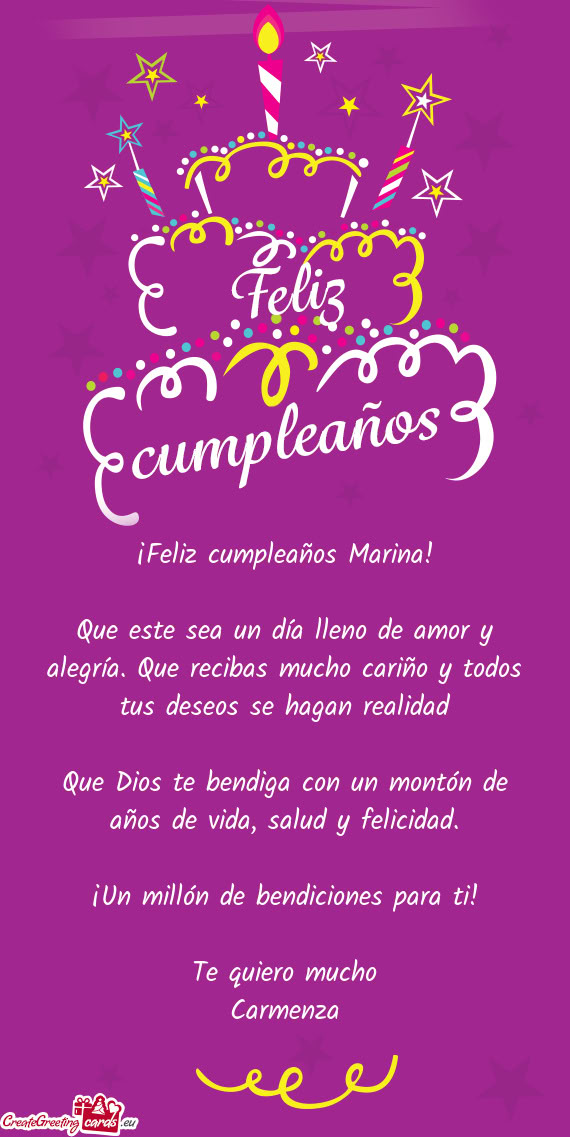¡Feliz cumpleaños Marina