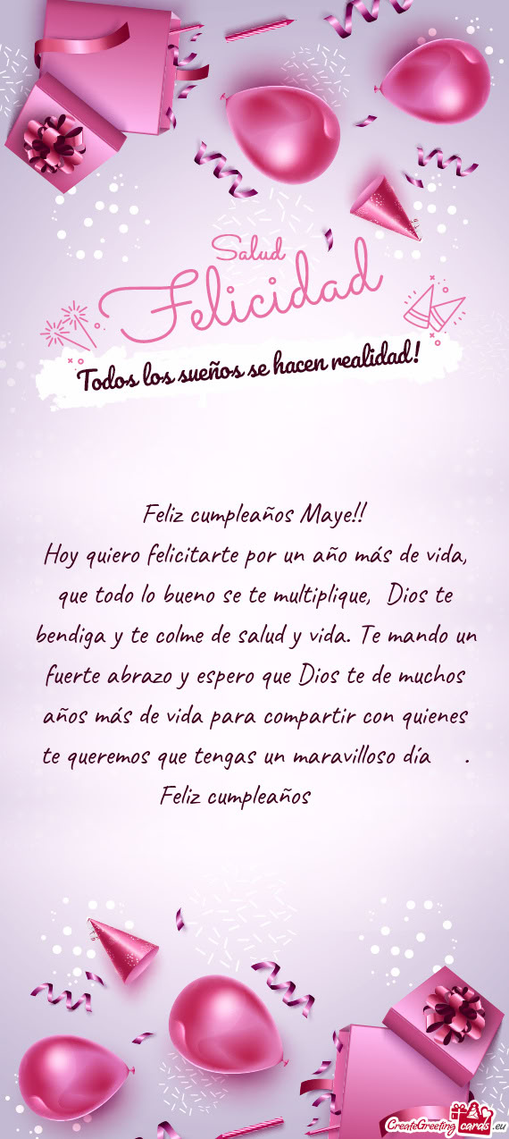 Feliz cumpleaños Maye