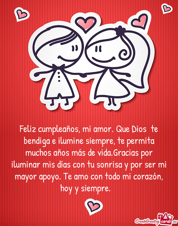 Feliz cumpleaños, mi amor. Que Dios🙏 te bendiga e ilumine siempre, te permita muchos años más