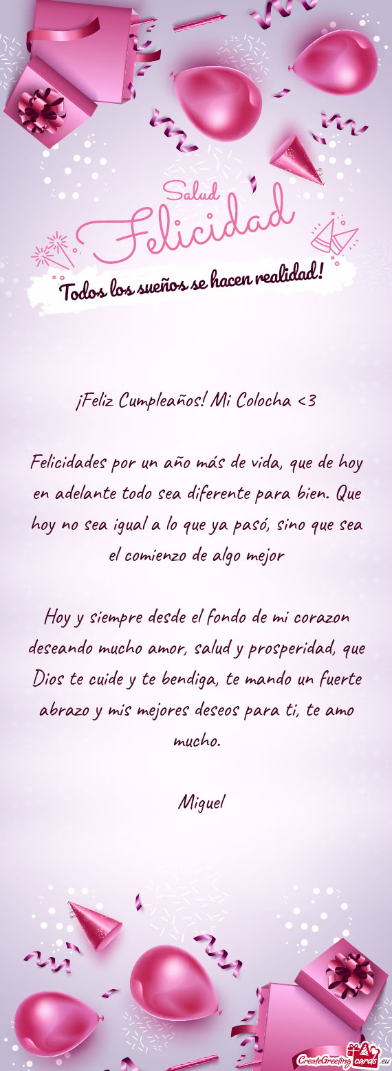 ¡Feliz Cumpleaños! Mi Colocha <3