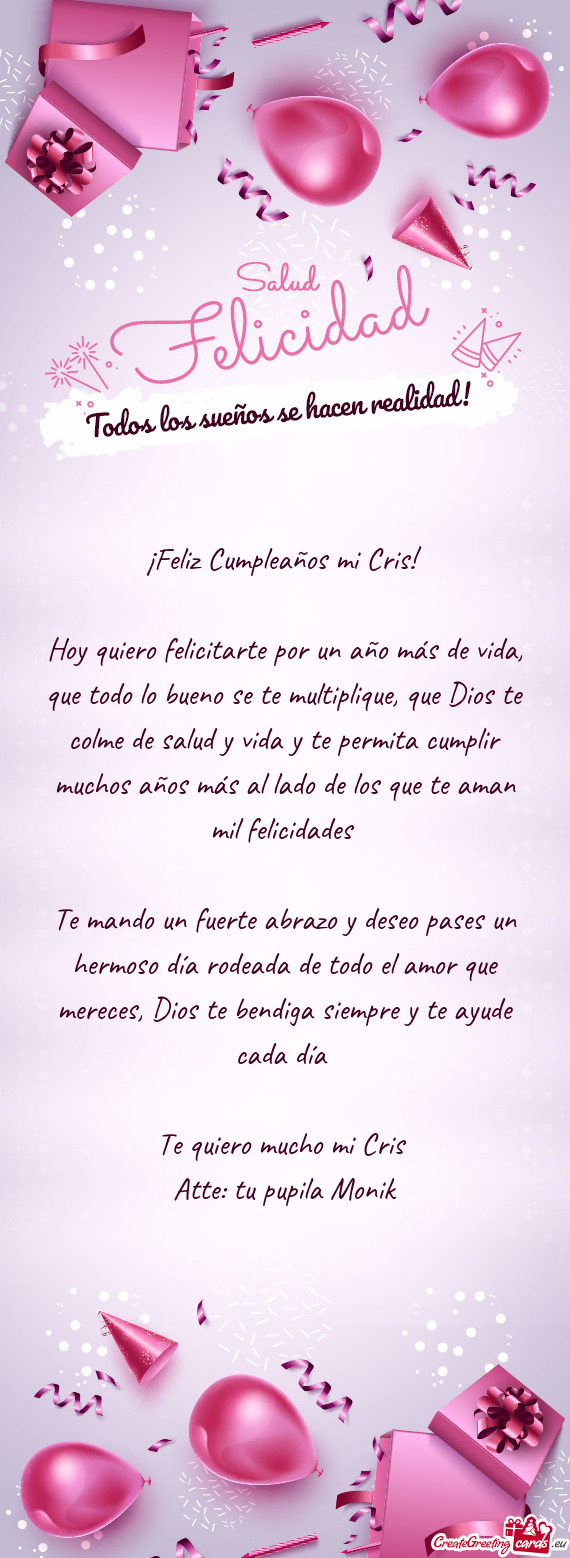 ¡Feliz Cumpleaños mi Cris