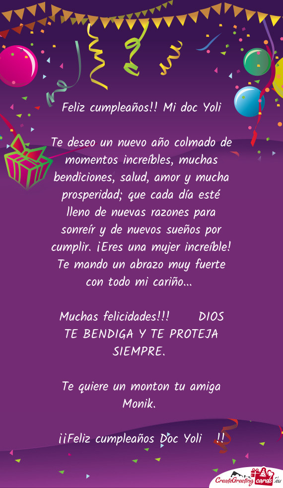 Feliz cumpleaños!! Mi doc Yoli