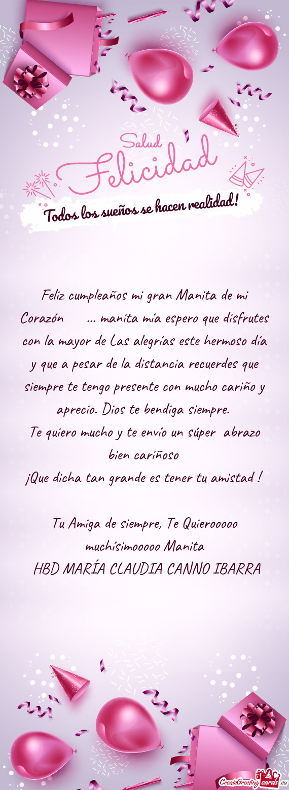 Feliz cumpleaños mi gran Manita de mi Corazón ❤️... manita mía espero que disfrutes con la ma