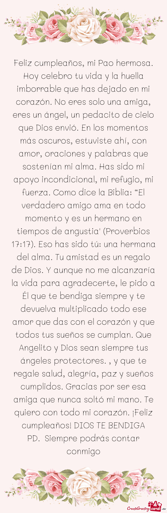 Feliz cumpleaños, mi Pao hermosa. Hoy celebro tu vida y la huella imborrable que has dejado en mi c