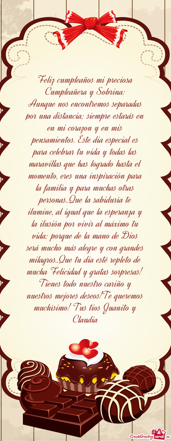 Feliz cumpleaños mi preciosa Cumpleañera y Sobrina