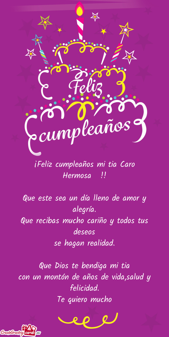 ¡Feliz cumpleaños mi tia Caro