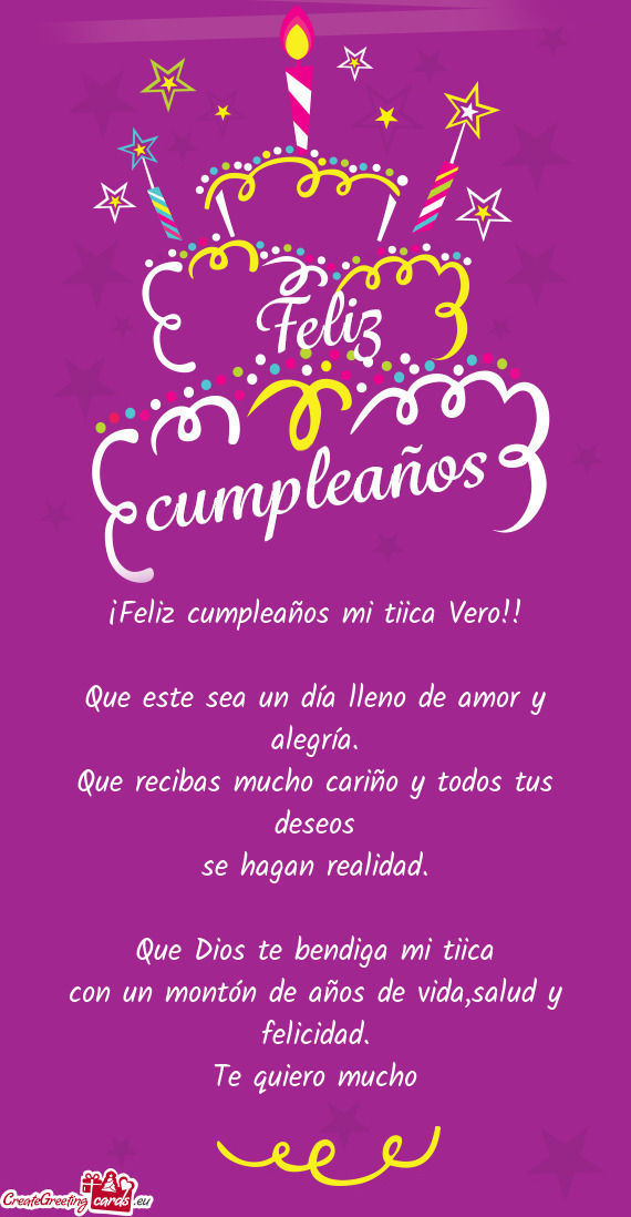 ¡Feliz cumpleaños mi tiica Vero