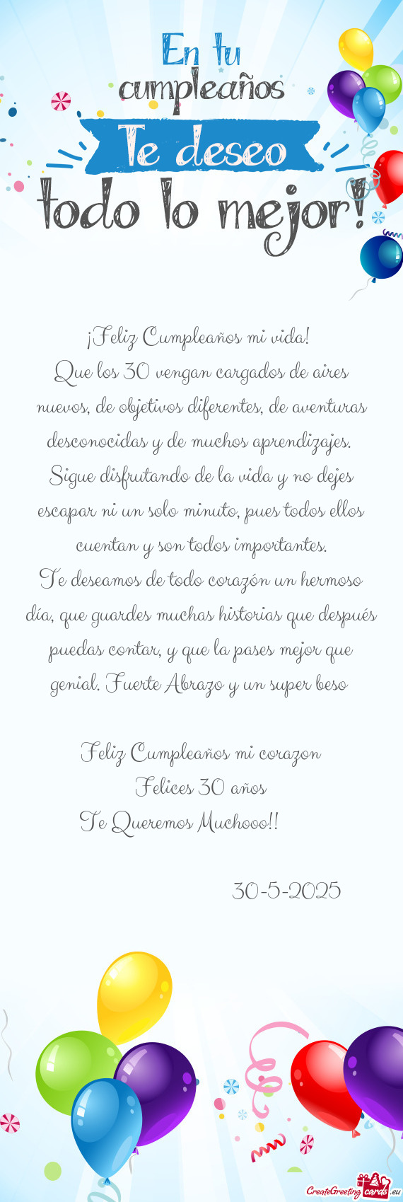 ¡Feliz Cumpleaños mi vida