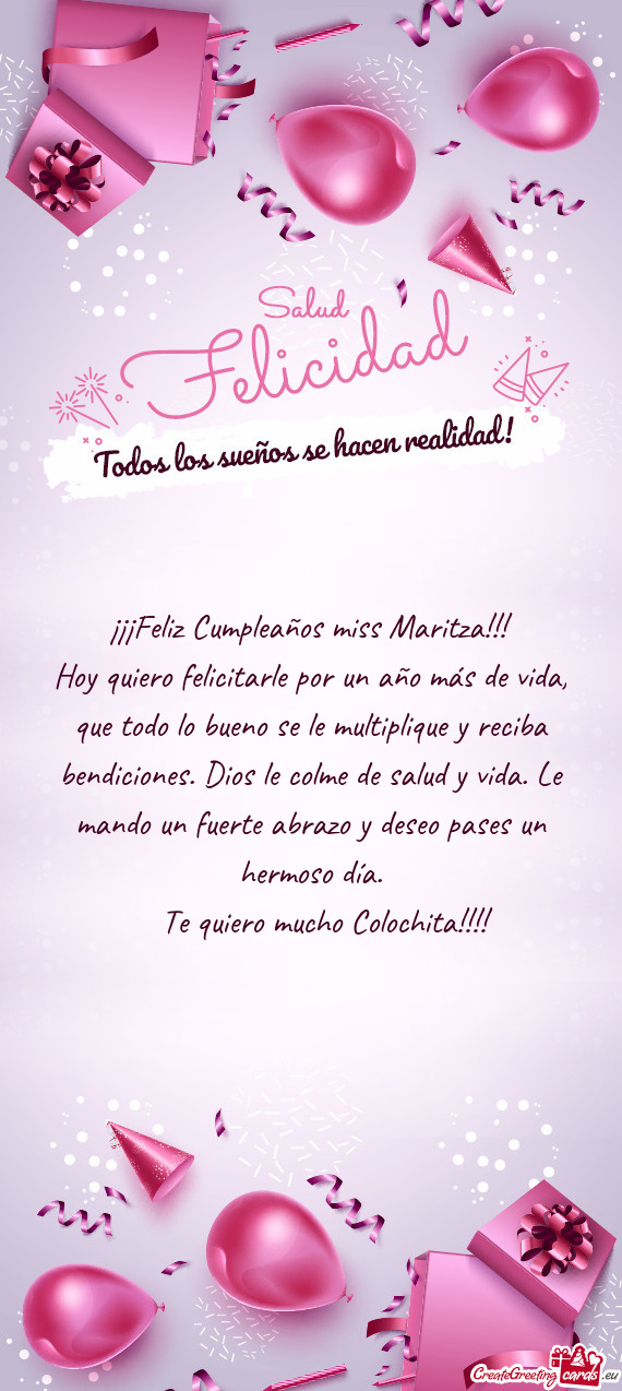 ¡¡¡Feliz Cumpleaños miss Maritza