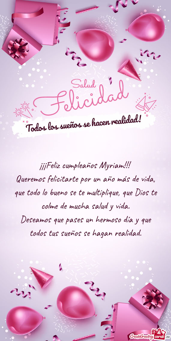 ¡¡¡Feliz cumpleaños Myriam