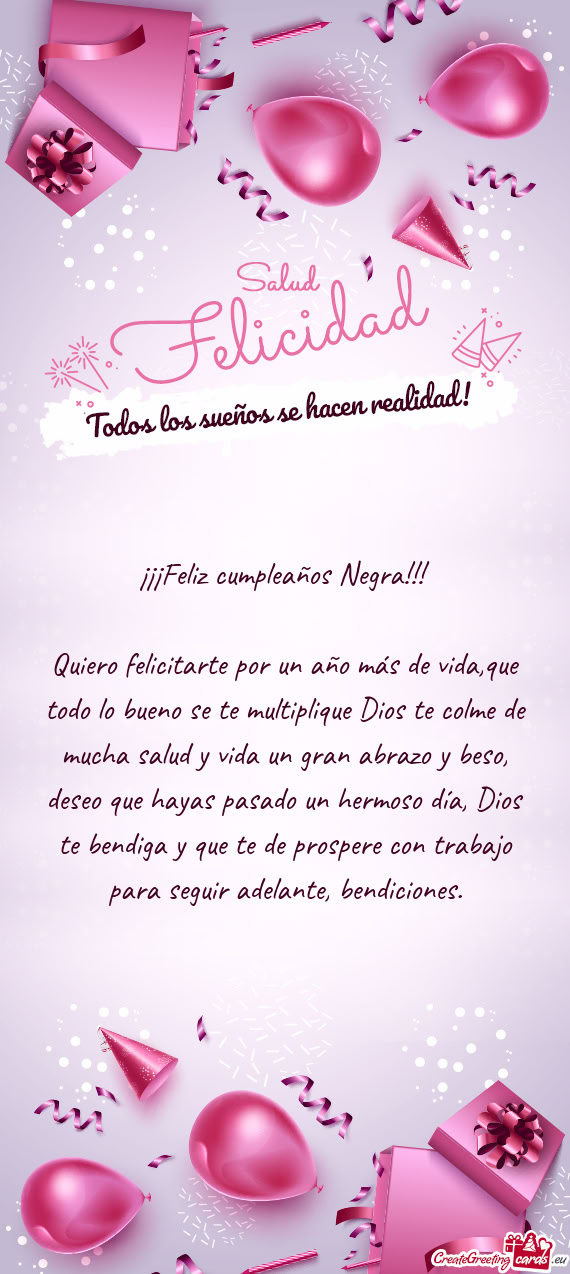 ¡¡¡Feliz cumpleaños Negra