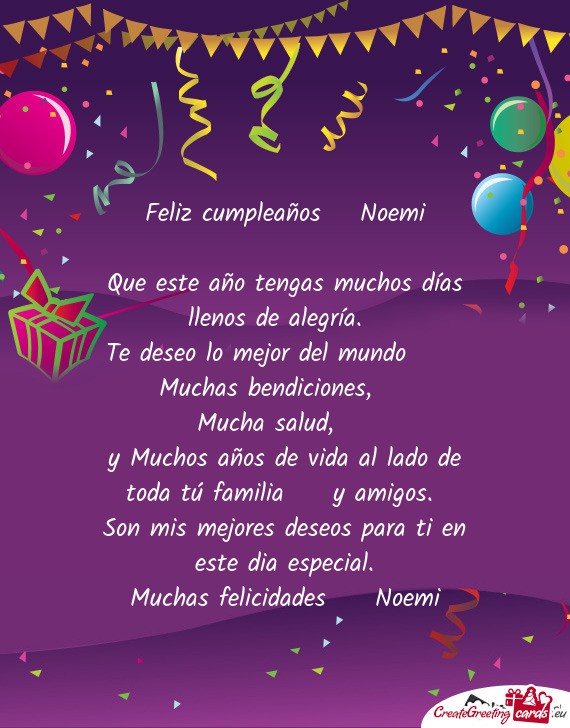 Feliz cumpleaños 🎂 Noemi