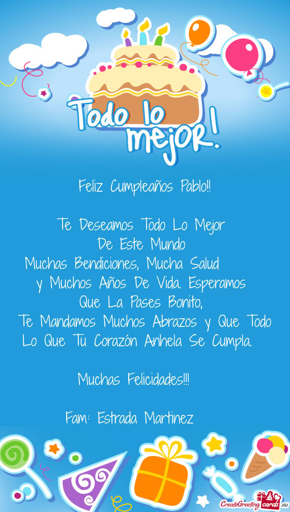 Feliz Cumpleaños Pablo