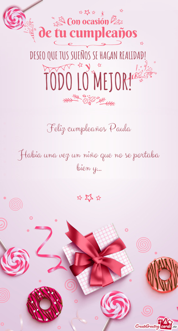 Feliz cumpleaños Paula