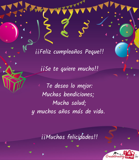 ¡¡Feliz cumpleaños Peque