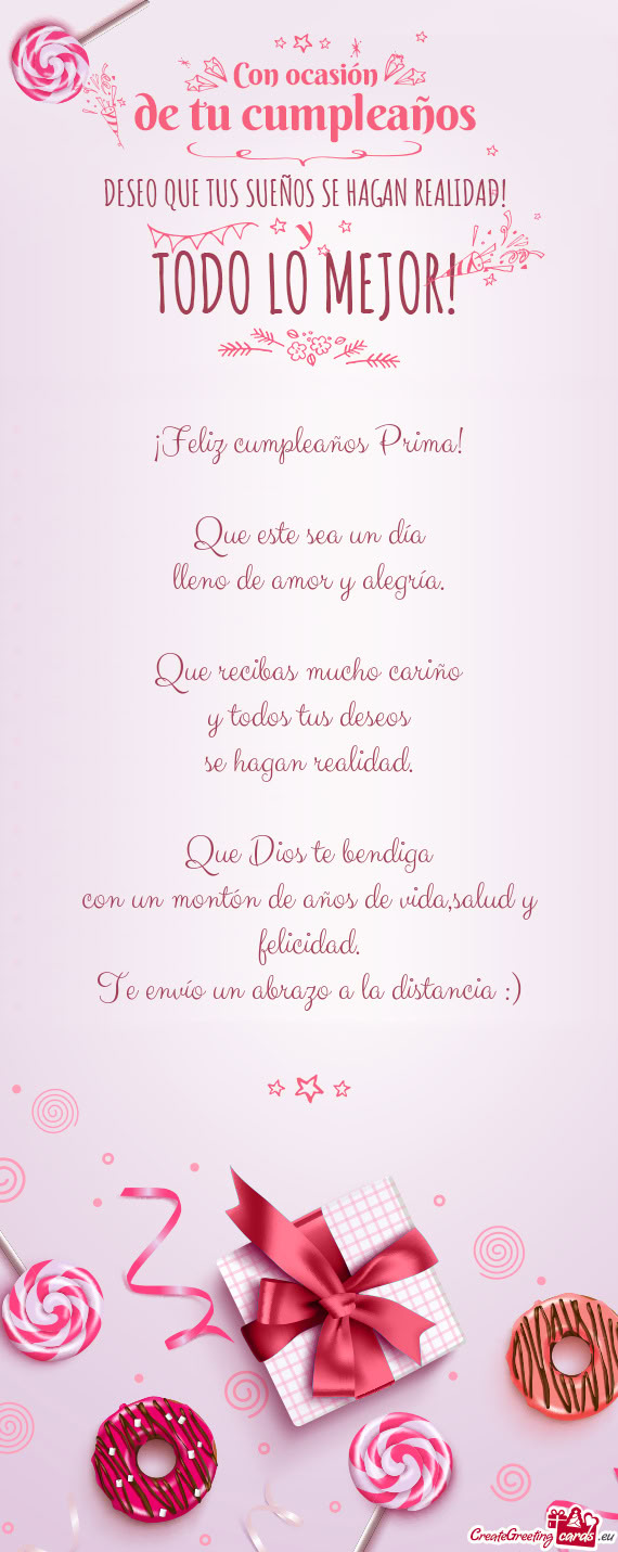 ¡Feliz cumpleaños Prima