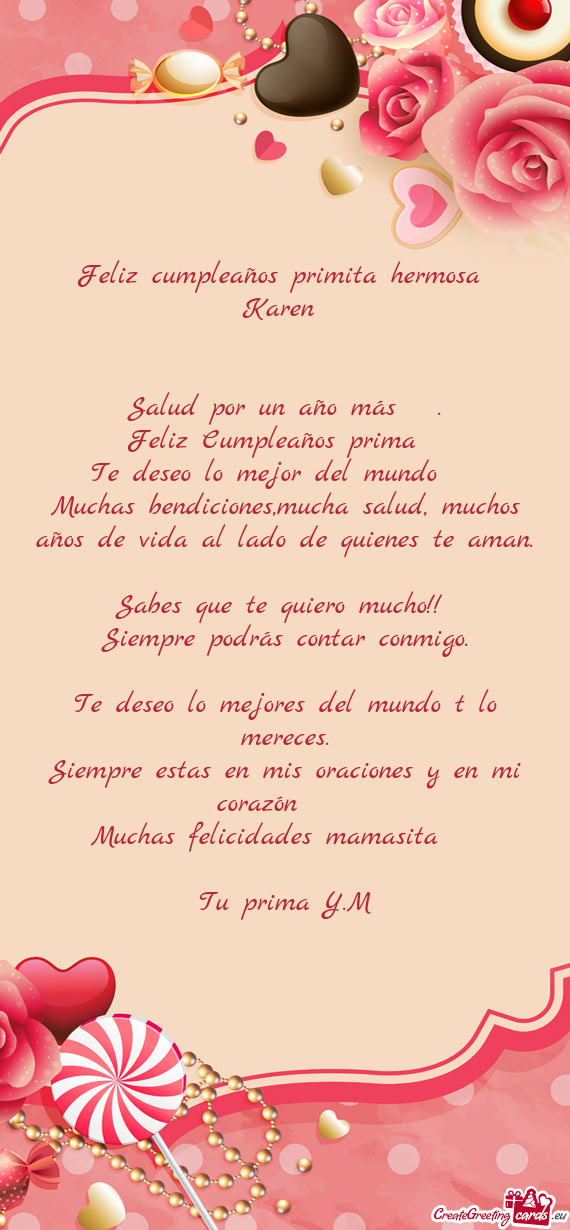 Feliz cumpleaños primita hermosa Karen🩷