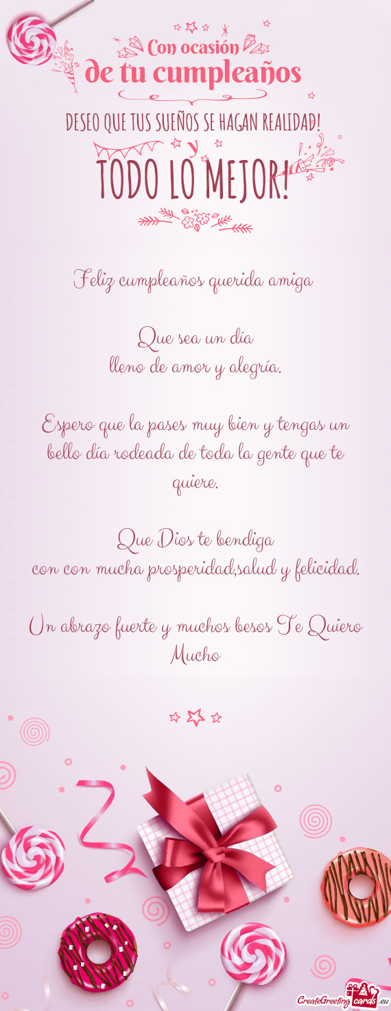 Feliz cumpleaños querida amiga