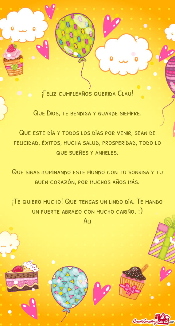 ¡Feliz cumpleaños querida Clau