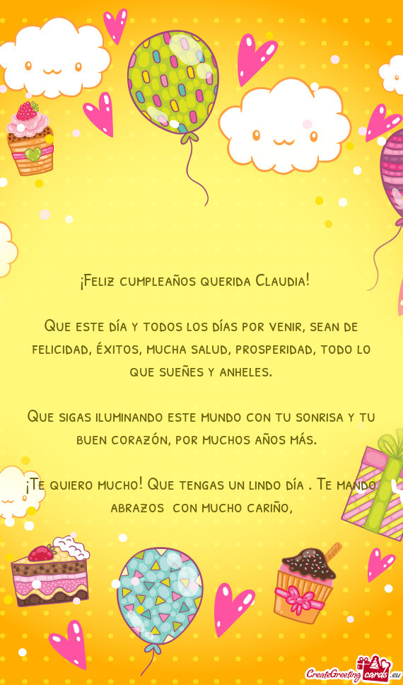 ¡Feliz cumpleaños querida Claudia!🎉🥳🎂
