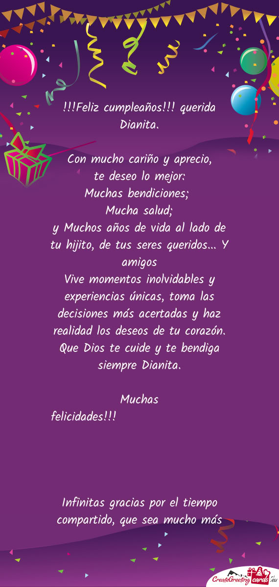 Feliz cumpleaños!!! querida Dianita