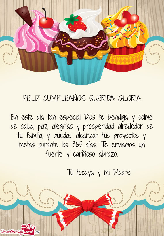 ☆FELIZ CUMPLEAÑOS QUERIDA GLORIA☆