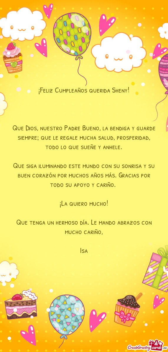 ¡Feliz Cumpleaños querida Sheny