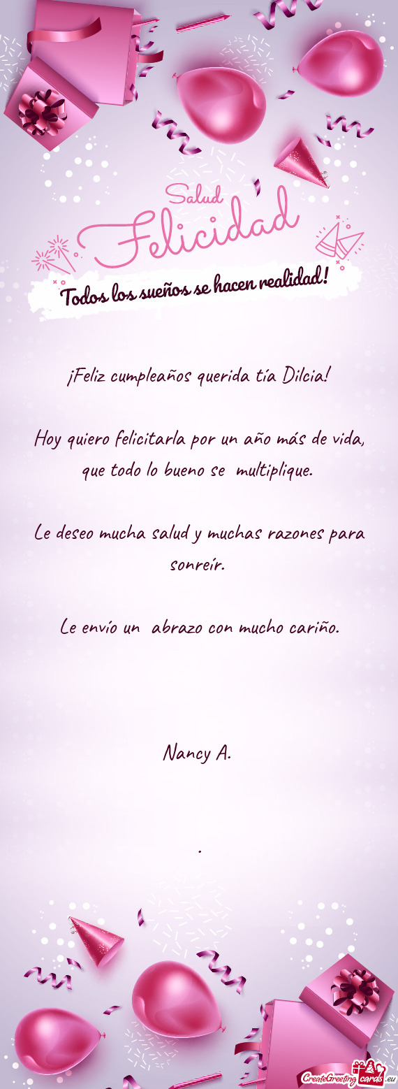 ¡Feliz cumpleaños querida tía Dilcia