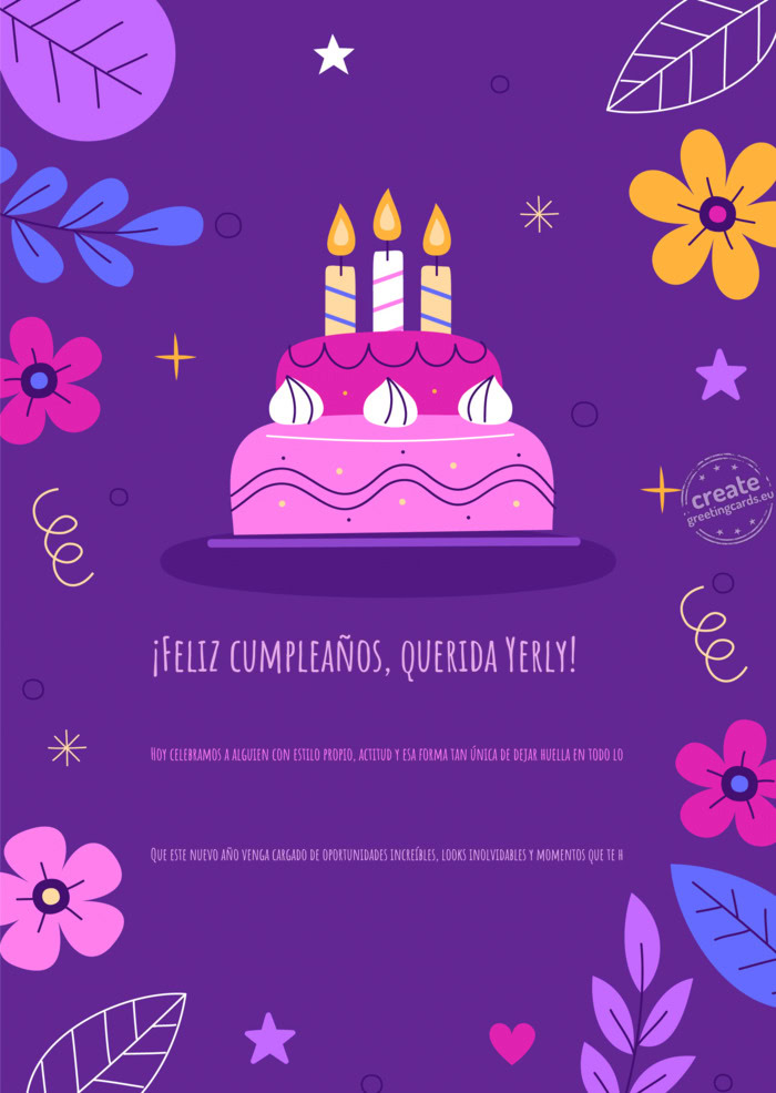 ¡Feliz cumpleaños, querida Yerly! 🎉✨ Hoy celebramos a alguien con estilo propio, actitud y e