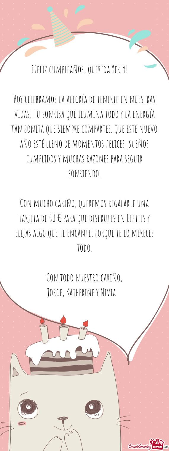 ¡Feliz cumpleaños, querida Yerly! 🎉🎂