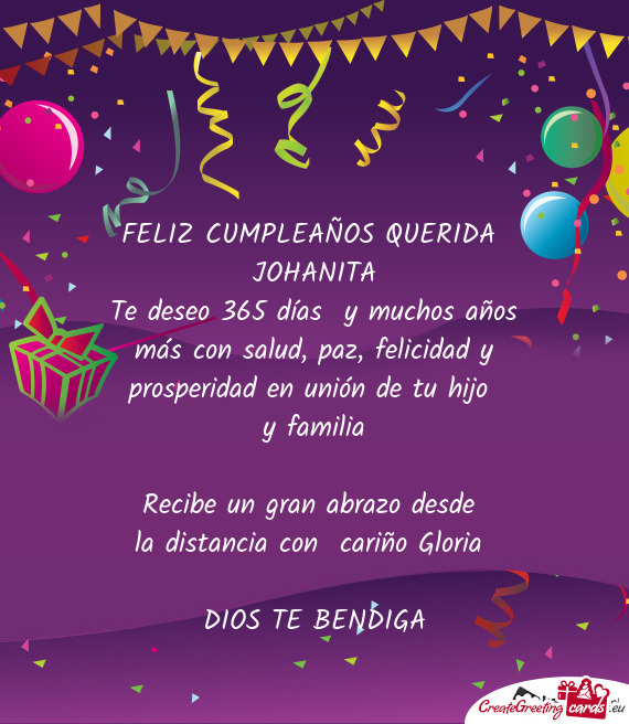 FELIZ CUMPLEAÑOS QUERIDA