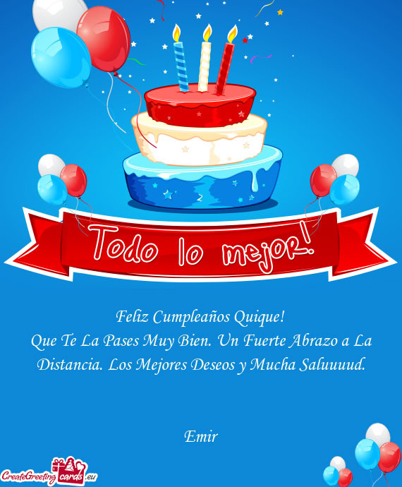 Feliz Cumpleaños Quique