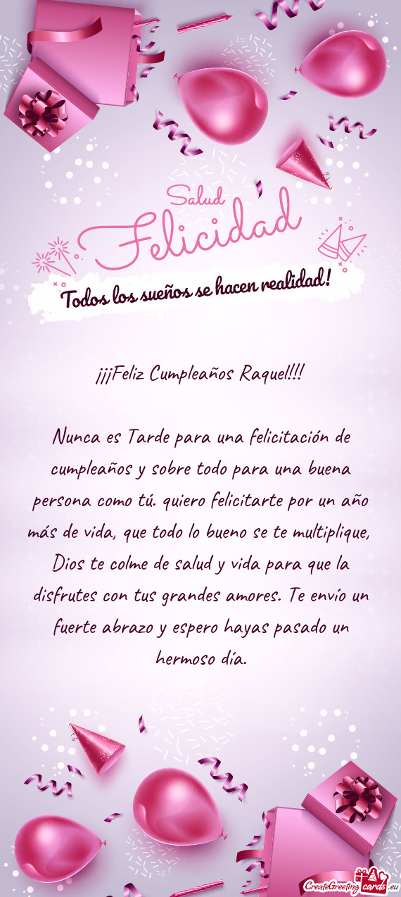 ¡¡¡Feliz Cumpleaños Raquel