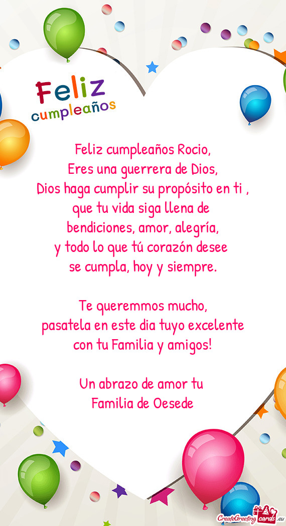 Feliz cumpleaños Rocio
