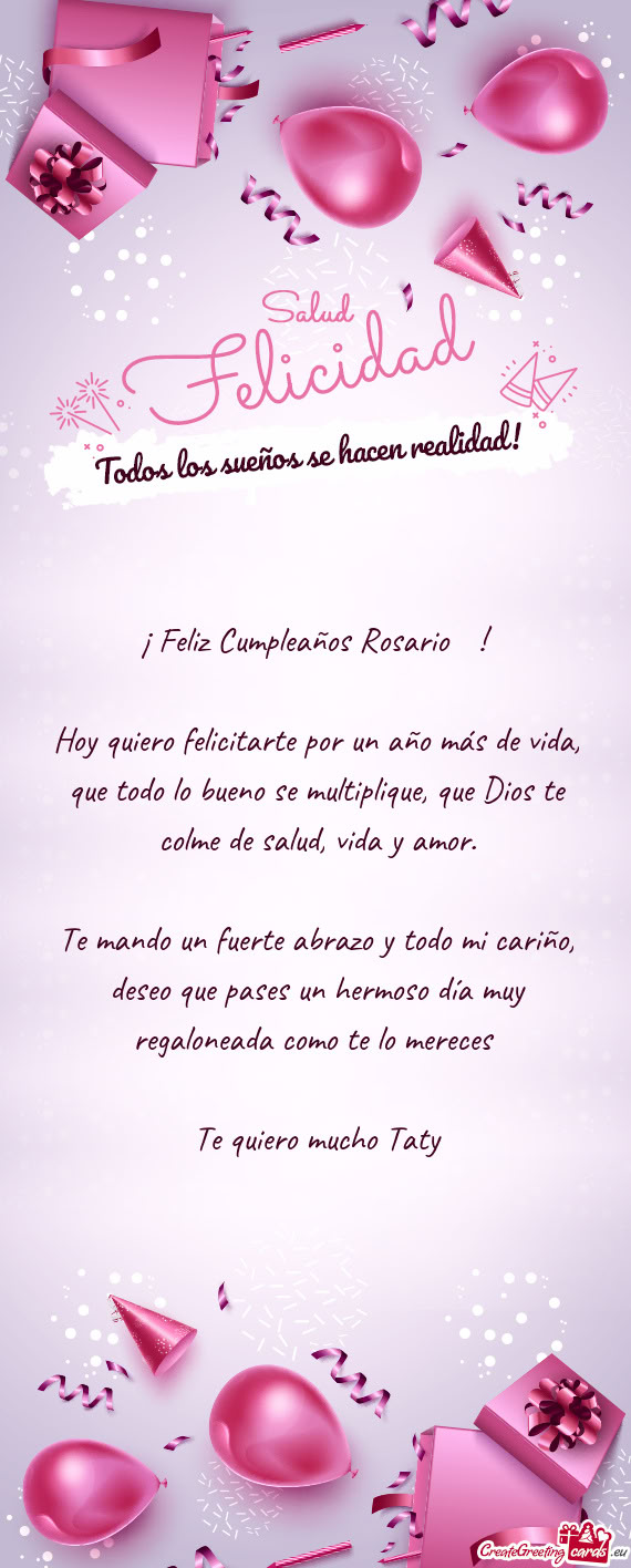 ¡ Feliz Cumpleaños Rosario 🥳