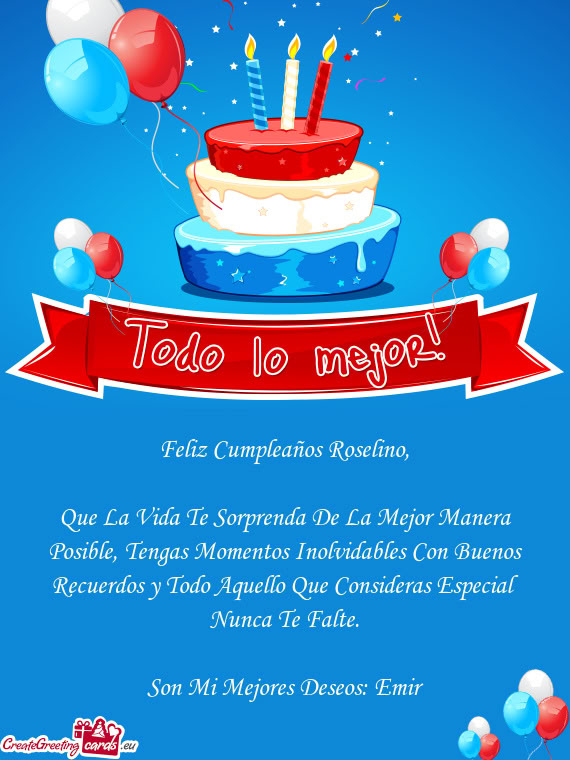 Feliz Cumpleaños Roselino