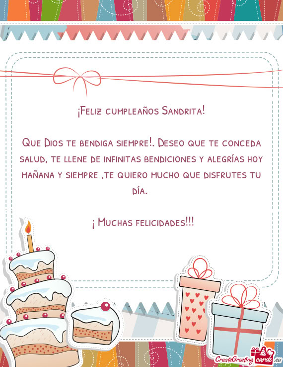 ¡Feliz cumpleaños Sandrita