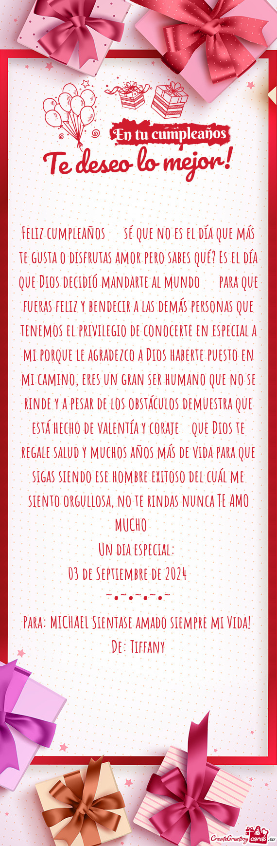 Feliz cumpleaños 🎂🎉 sé que no es el día que más te gusta o disfrutas amor pero sabes qué