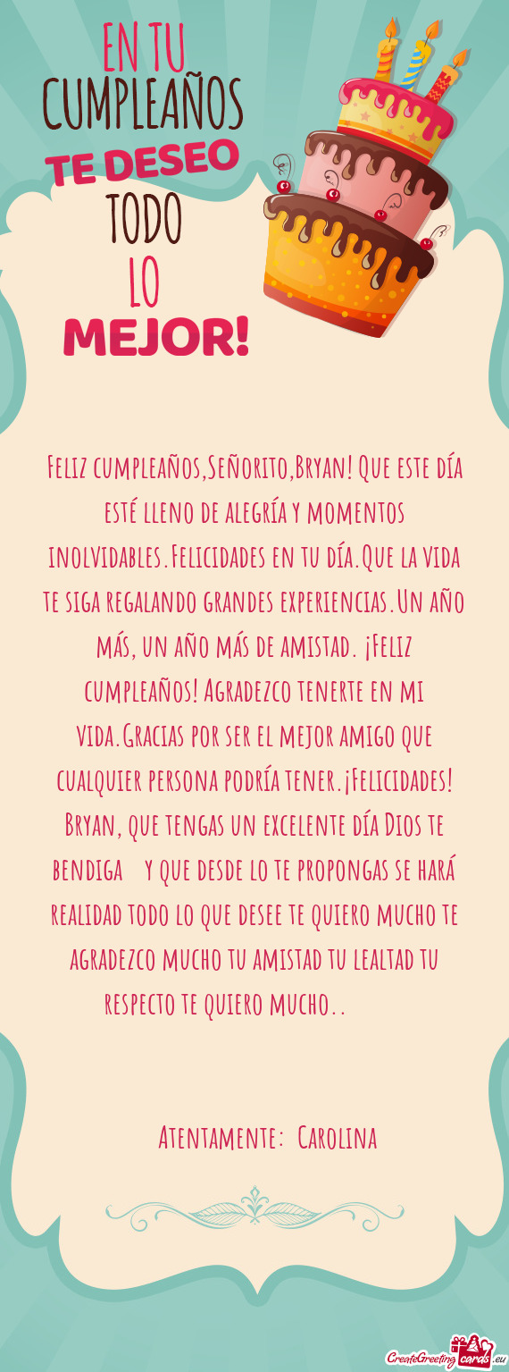 Feliz cumpleaños,Señorito,Bryan! Que este día esté lleno de alegría y momentos inolvidables.Fel