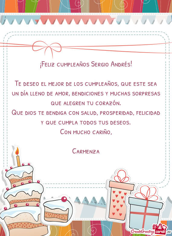 ¡Feliz cumpleaños Sergio Andrés