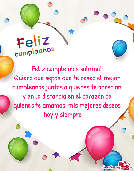 Feliz cumpleaños sobrina