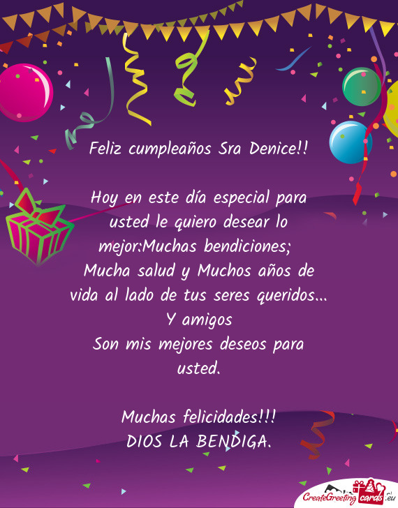 Feliz cumpleaños Sra Denice