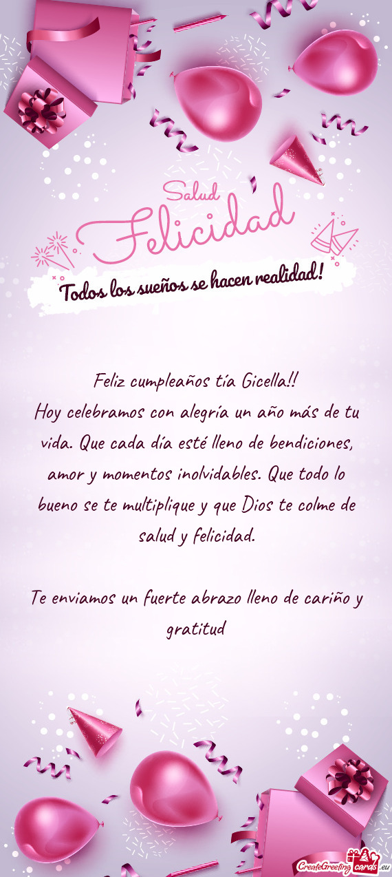 Feliz cumpleaños tía Gicella