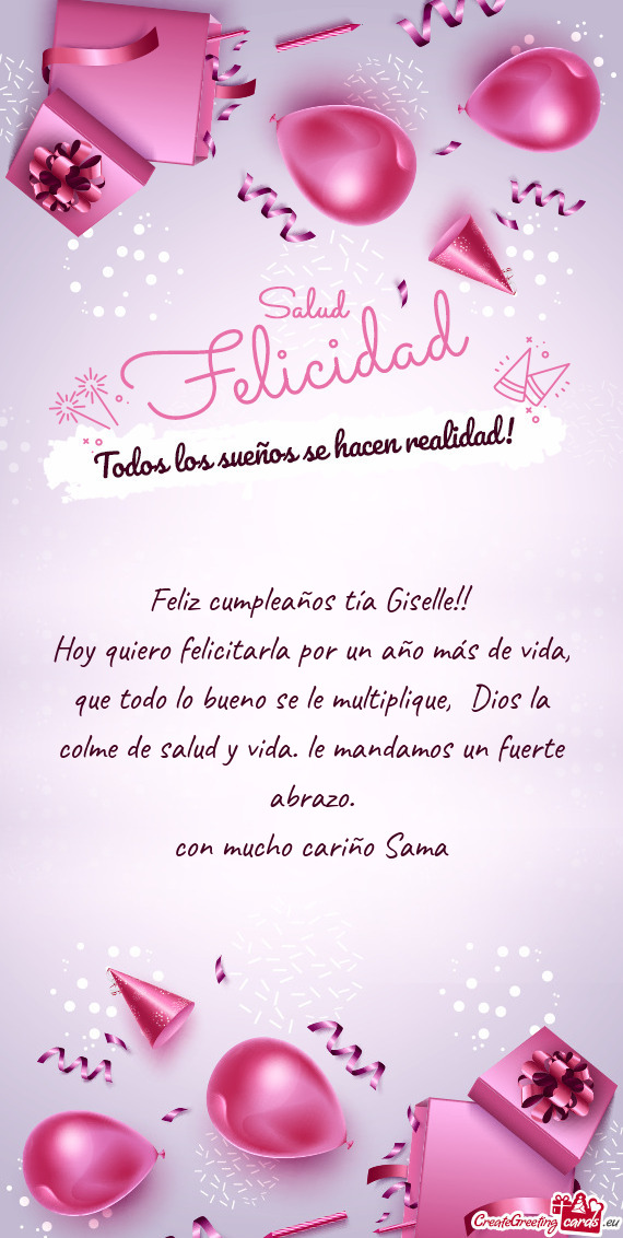 Feliz cumpleaños tía Giselle